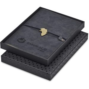 Andy Cartwright Afrique Cowskine A5 Soft Cover Notebook in Charcoal
