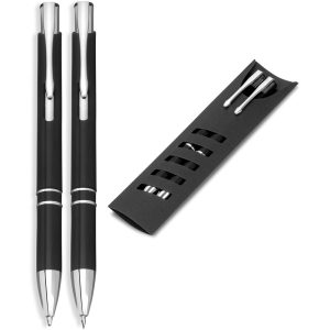 Electra Ball Pen & Pencil Set in Black