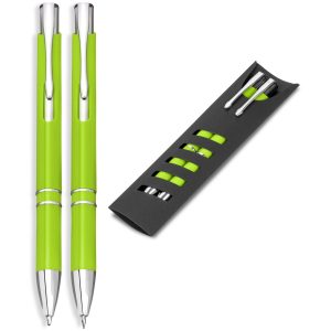 Electra Ball Pen & Pencil Set in Lime
