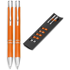 Electra Ball Pen & Pencil Set in Orange