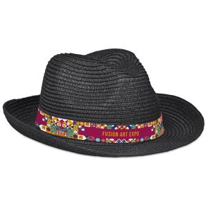 Pre-Printed Sample Bruno Fedora Hat in Black