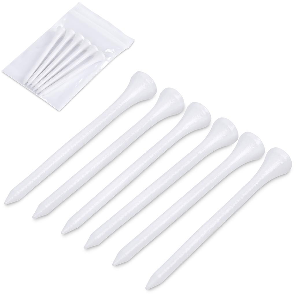 Altitude OnPar Golf Tees Pack of 6 – Solid White