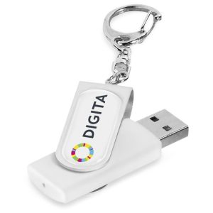 Altitude Atlanta Flash Drive Keyholder - 8GB in Solid White