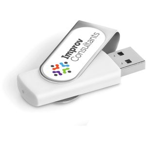 Axis Dome Flash Drive - 8GB in Solid White