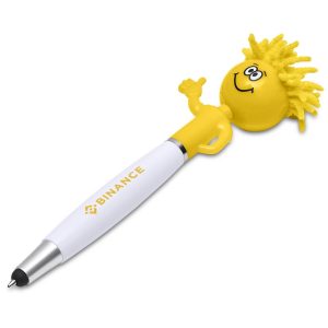 Altitude Moptopper Thumbs-Up Stylus Ball Pen & Screen Cleaner in Yellow