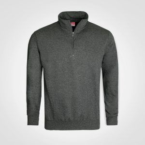 FWRD Quarter Zip Sweater in Charcoal Melange