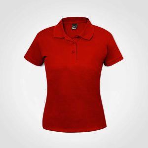 Ladies Pro Golfer in Red