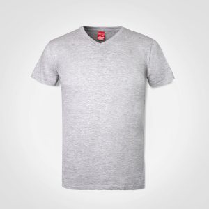 Unisex V-Neck T-Shirt in Grey Melange