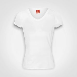 Ladies Fitted V-Neck T-Shirt in White