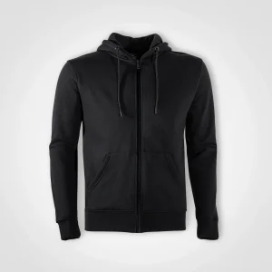 Brooklyn Zipped Hoodie in Black