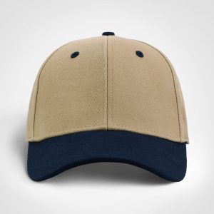 Classic Two Tone Cap in Khaki Navy