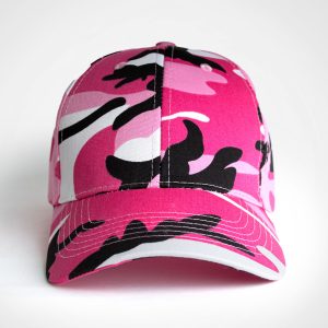 Basic 6 Panel Camo Cap in Pink Camo