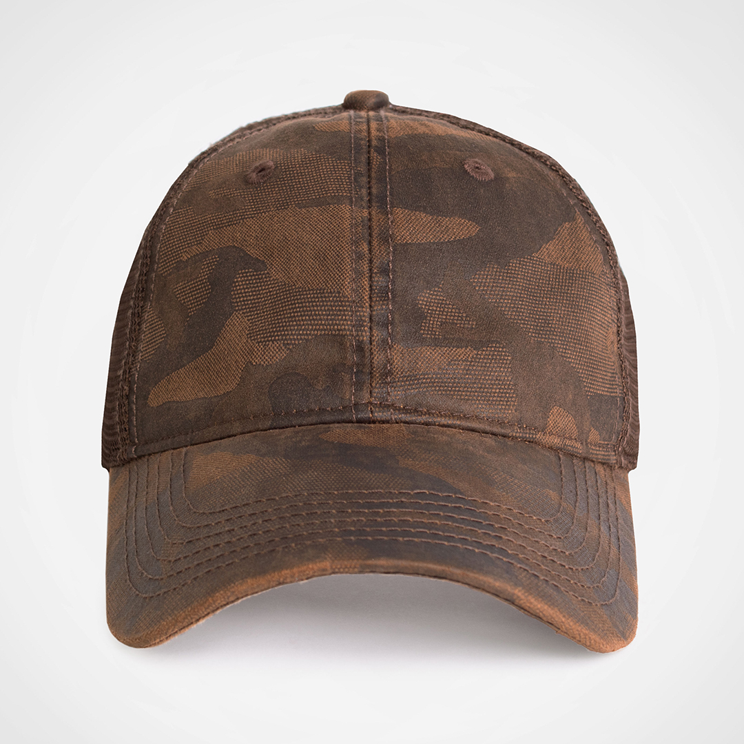 Oilskin Camo Trucker Cap – Choc