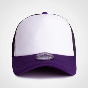 Vintage Trucker Three Tone Cap in Purple White Black