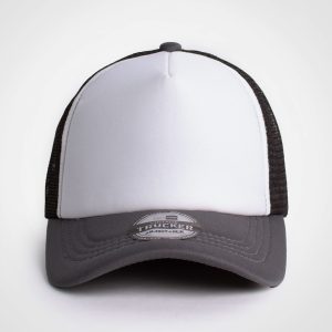 Vintage Trucker Three Tone Cap in Charcoal White Black