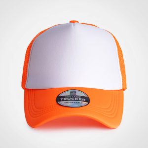 Vintage Trucker Two Tone Cap in Orange White