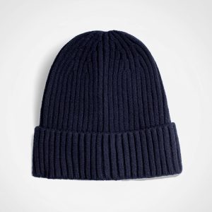 Glacier Ribbed Beanie in Navy
