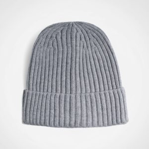 Glacier Ribbed Beanie in Grey Melange