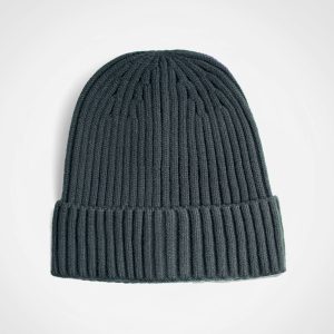 Glacier Ribbed Beanie in Charcoal