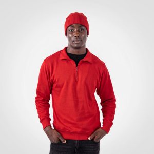 FWRD Quarter Zip Sweater in Red