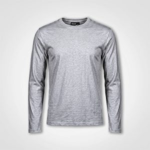 Premium Long Sleeve T-Shirt in Grey Melange