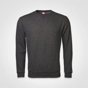 Basic Crew Neck Sweater in Charcoal Melange