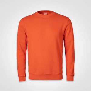 Basic Crew Neck Sweater in Orange